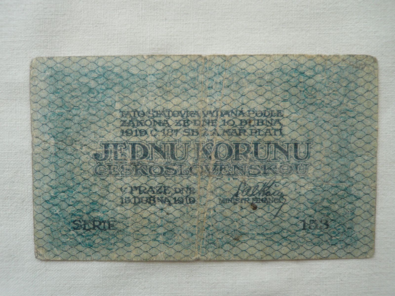 1 Koruna, 1919, ČSR