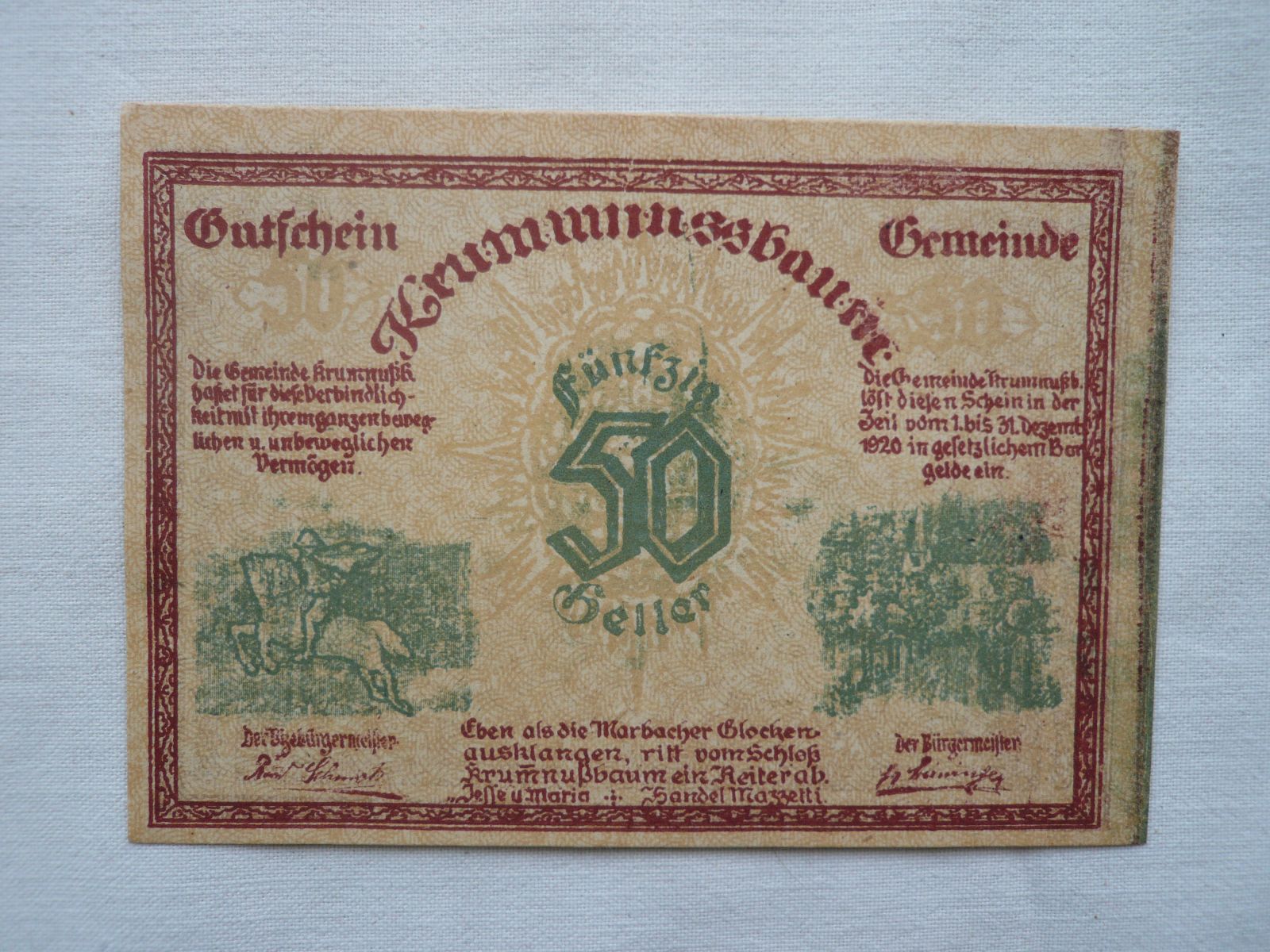 50 Heller, Krummussbaum, Rakousko