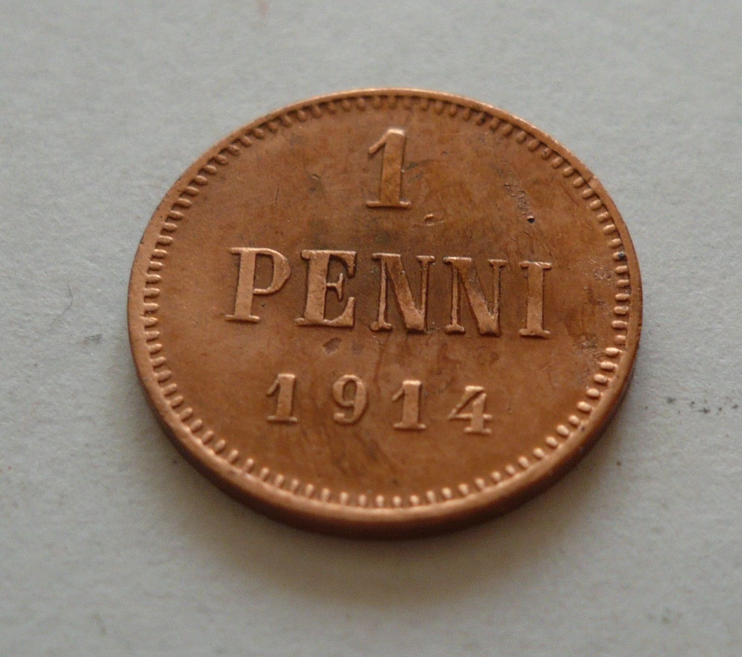 1 Pennia, 1914, Finsko pod Ruskem