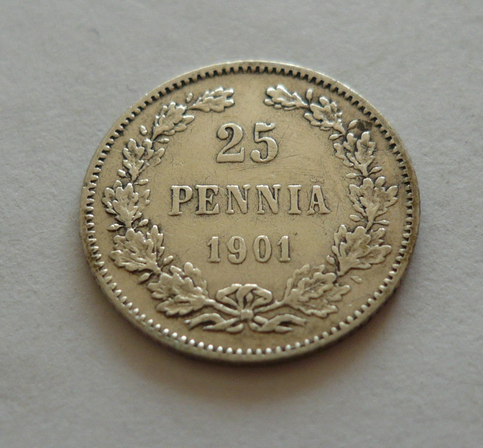 25 Pennia,, 1901, Finsko pod Ruskem