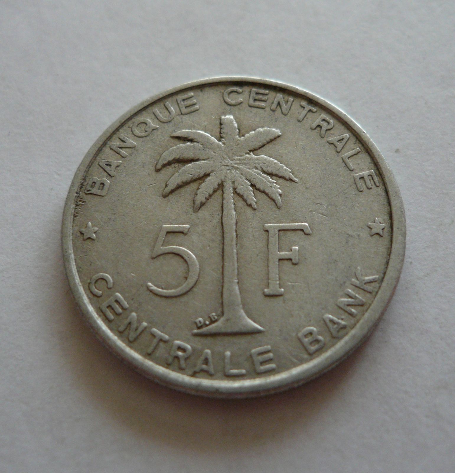 5 Frank, 1958, Belgické Kongo