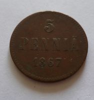 5 Pennia, 1867, Finsko pod Ruskem