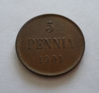 5 Pennia, 1901, Finsko pod Ruskem