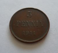 5 Pennia, 1911, Finsko pod Ruskem