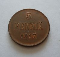 5 Pennia, 1917 STAV! Finsko pod Ruskem