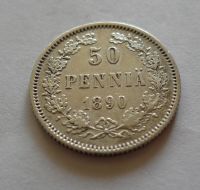 50 Pennia, 1890, Finsko pod Ruskem