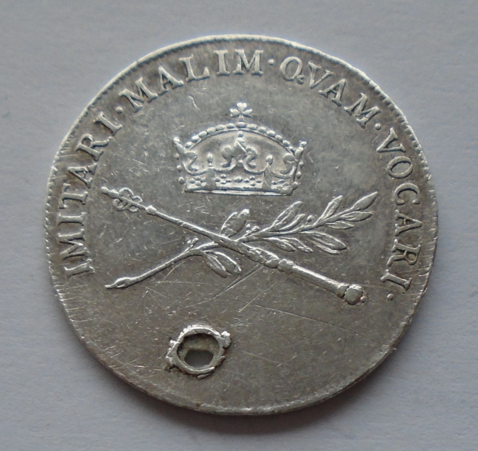 Čechy - velký Ag korunovační žeton 1792 Marie Terezie DÍRKA