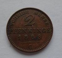 Prusko 2 Pfenik 1868 C