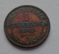 Sasko 1 Pfenik 1865