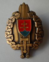 Slovensko vojenský klopový odznak - bronz