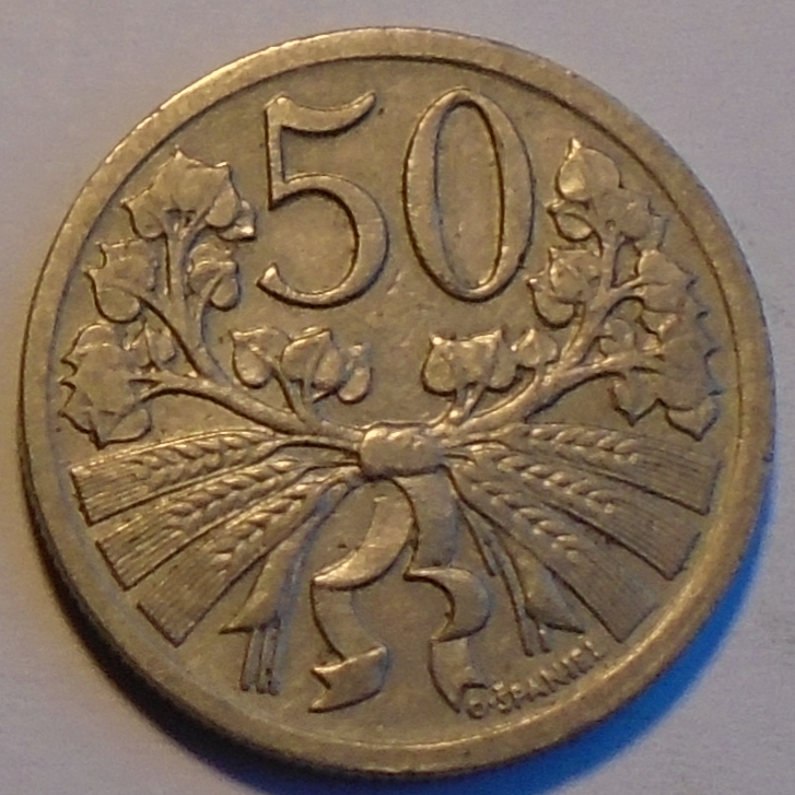 ČSR 50 Haléř 1924 pěkný