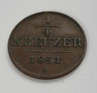1/4 Krejcar, 1851, A, Rakousko