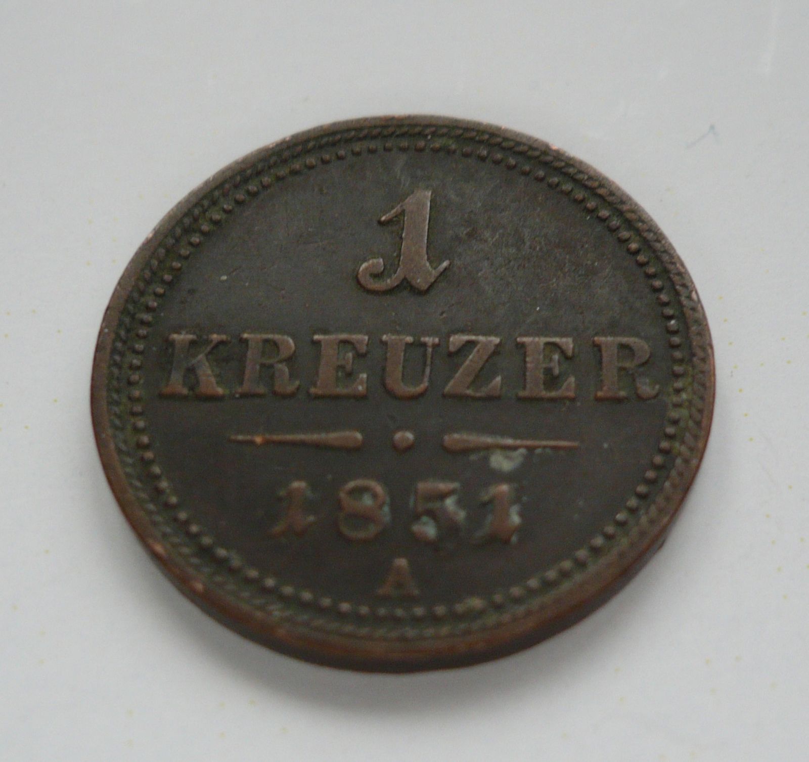 1 Krejcar, 1851, A, Rakousko