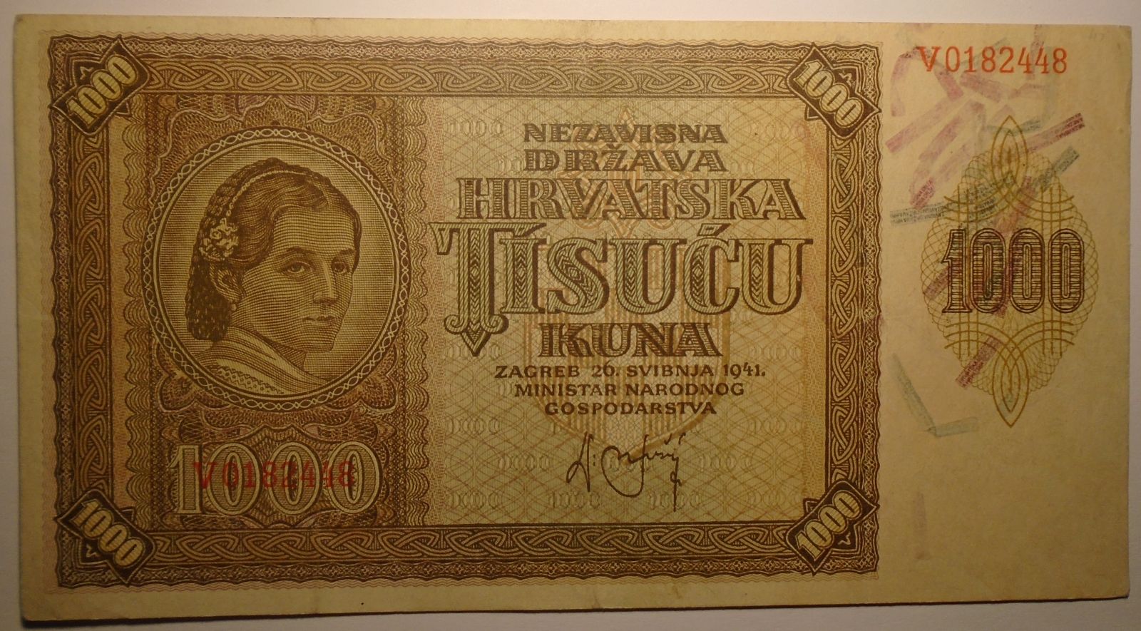 Chorvatsko 1 000 Kuna 1941