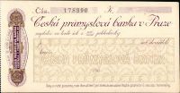 Šek České průmyslové banky v Praze (1900-1909), kolek 4 Haléře