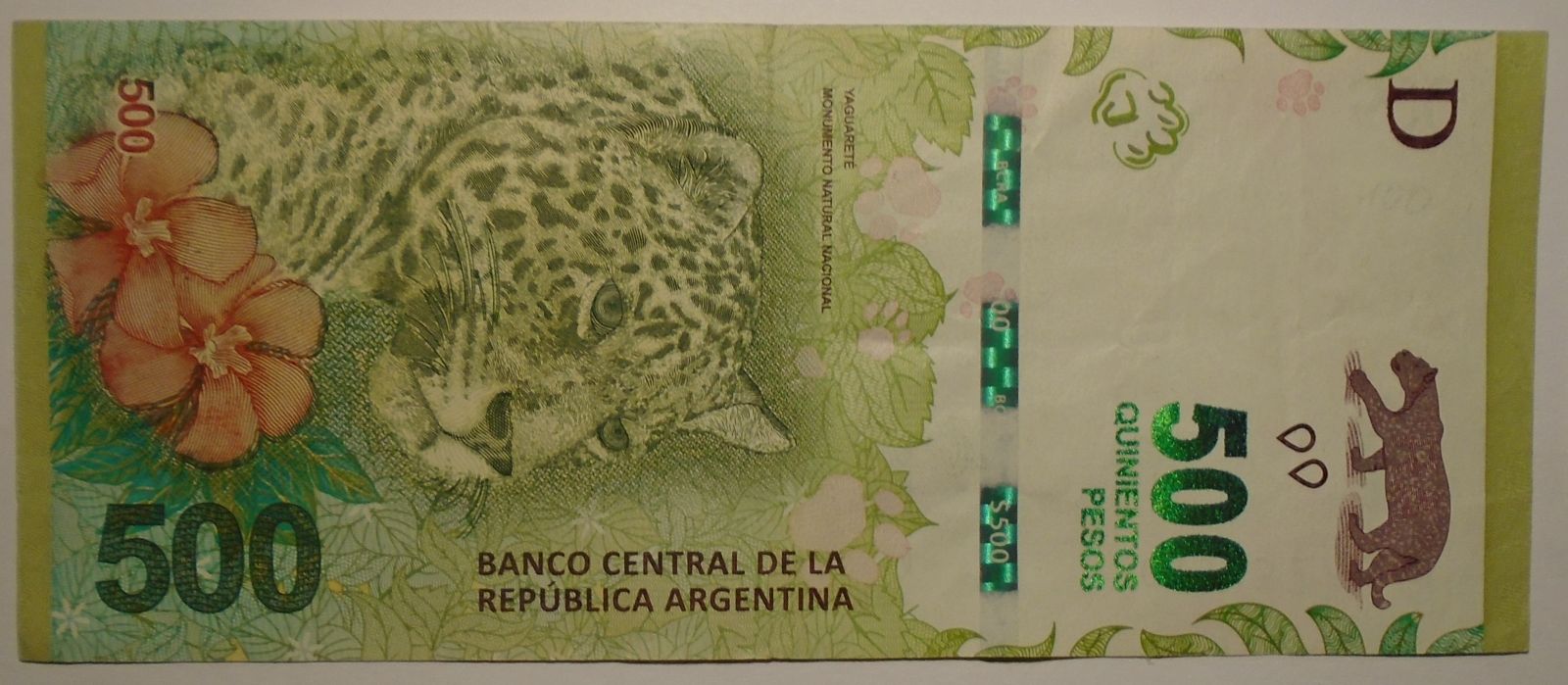 Argentina 500 Pesos zelená levhart