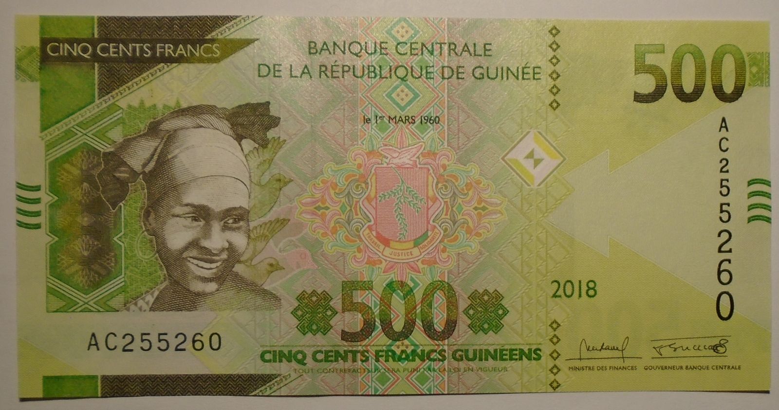 Guinea 500 Frank 2018