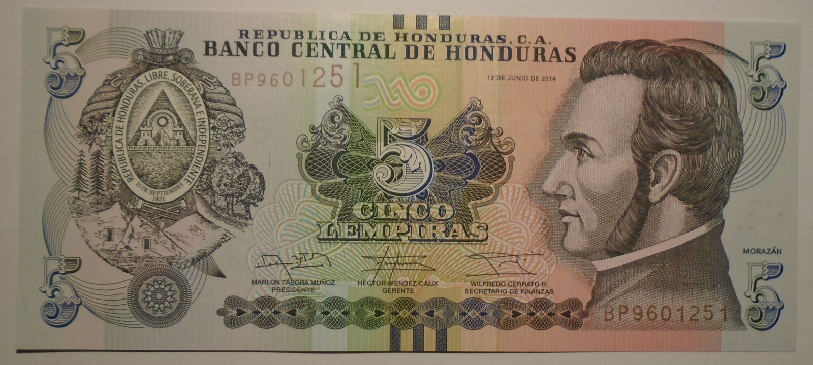 Honduras 5 Lempiras 2014