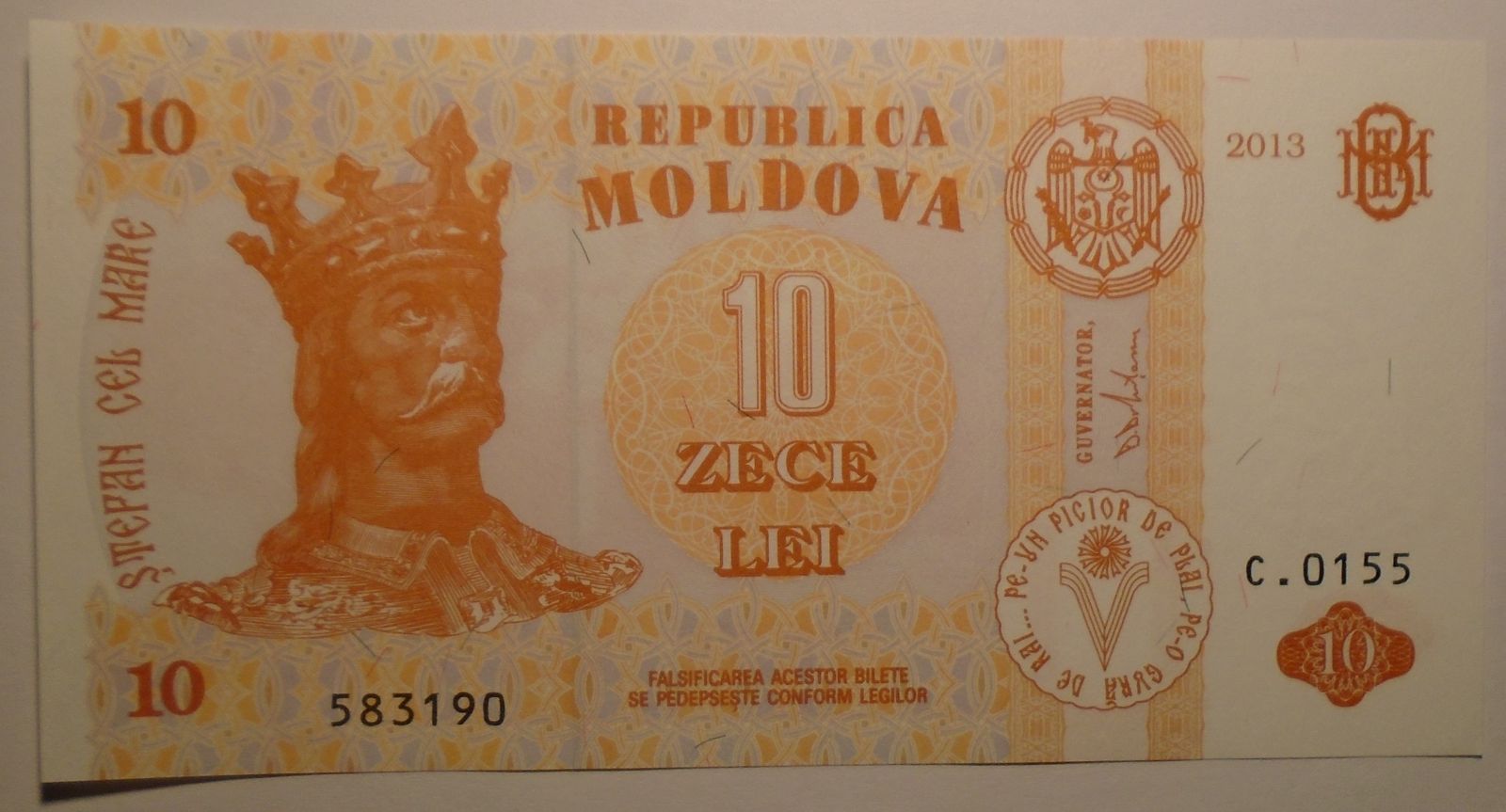 Moldávie 10 Lei 2013
