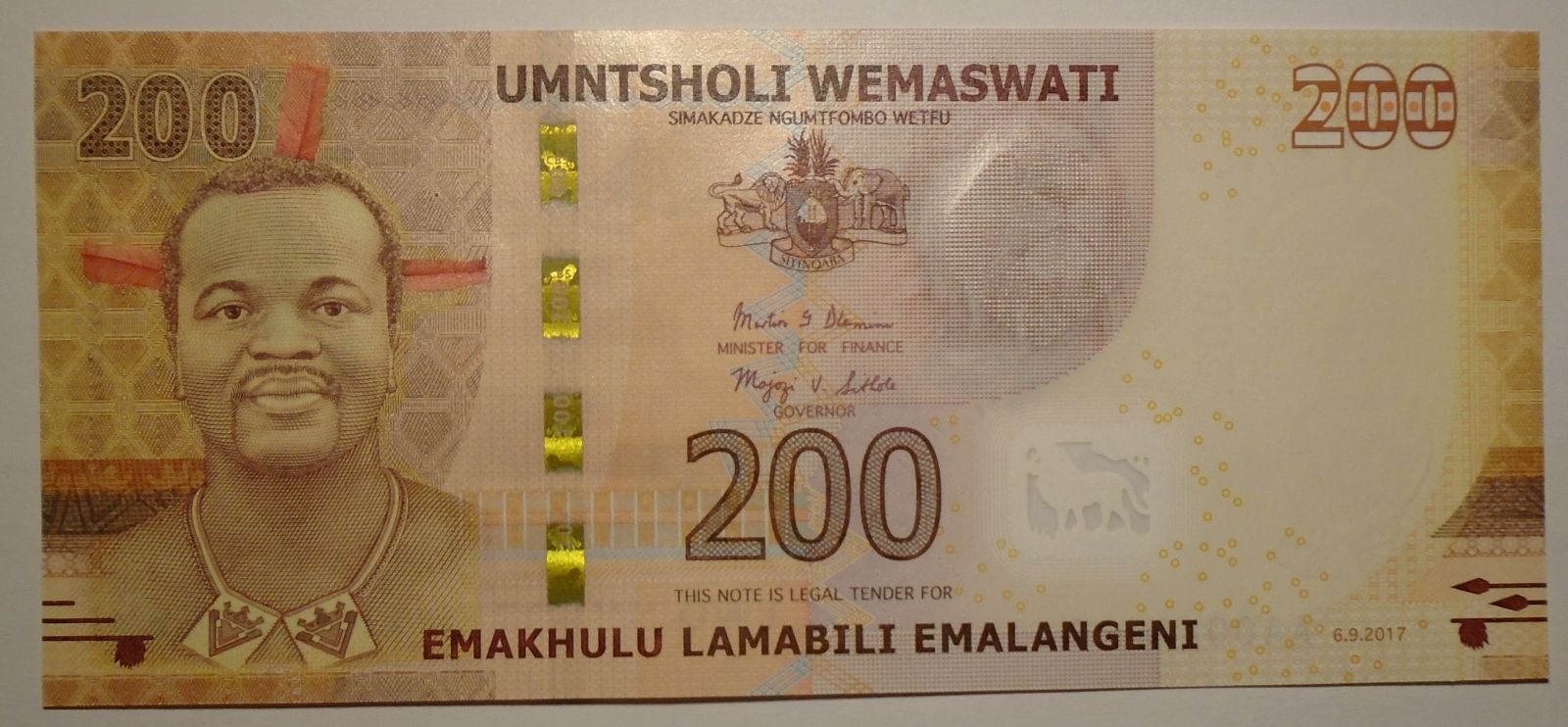 Svazijsko 200 Emalangeni 2017