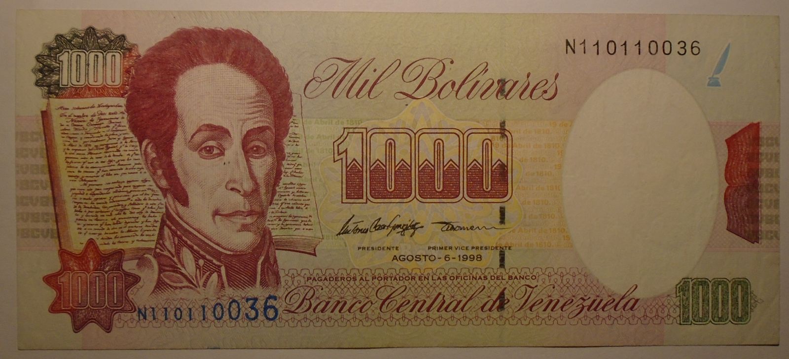 Venezuela 1 000 Bolívares 1998