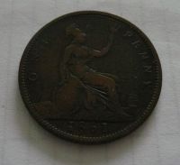 1 Penny, 1861, Viktorie, Anglie