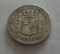 2 Peseta, 1870 Španělsko