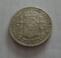 2 Peseta, 1882, Alfonzo XII., Španělsko