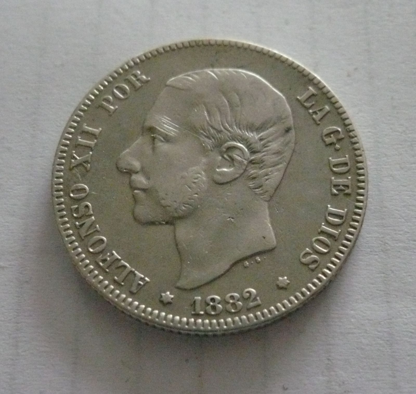 2 Peseta, 1882, Alfonzo XII., Španělsko