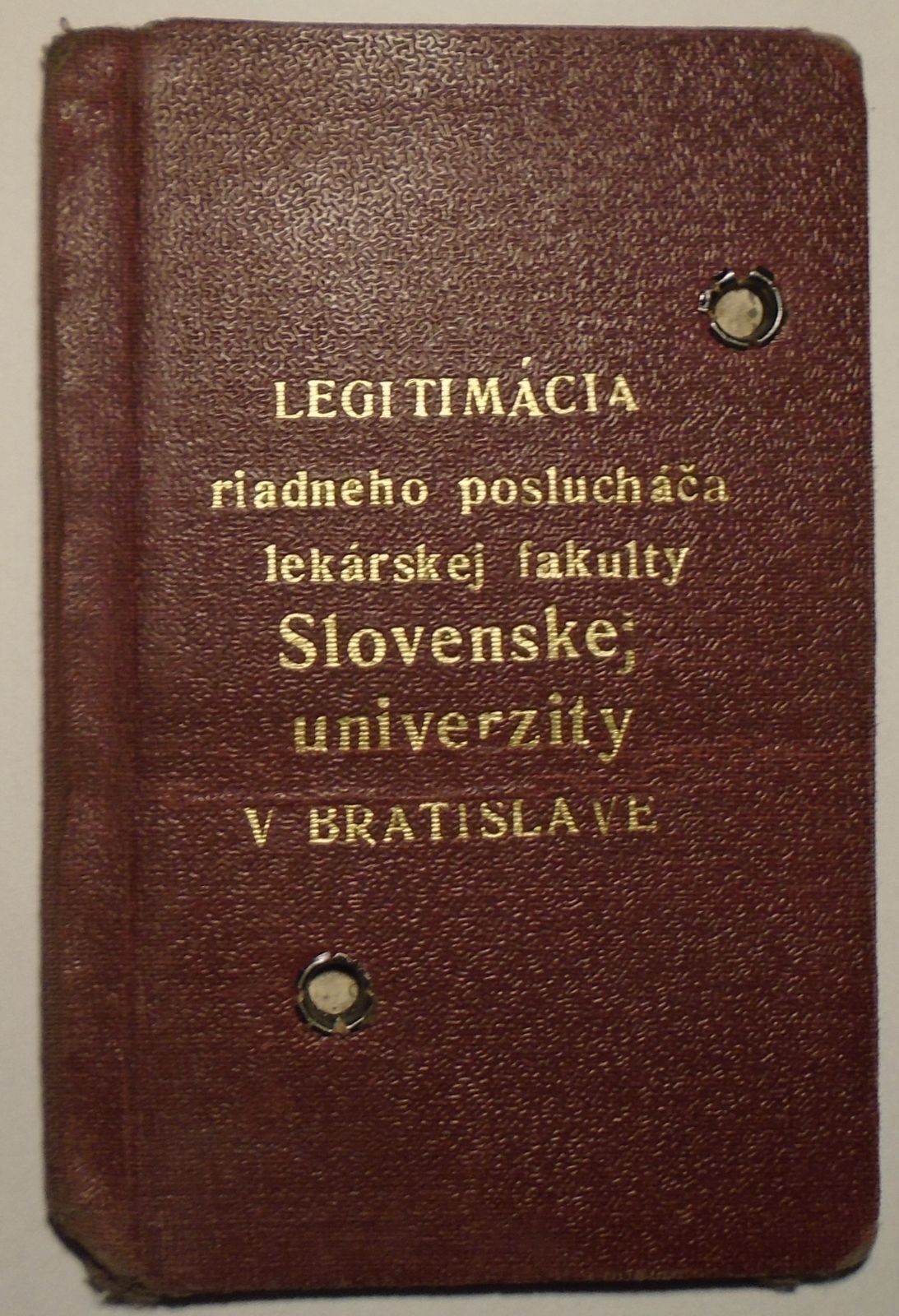 Slovensko legitimace lékařské fakulty 1943