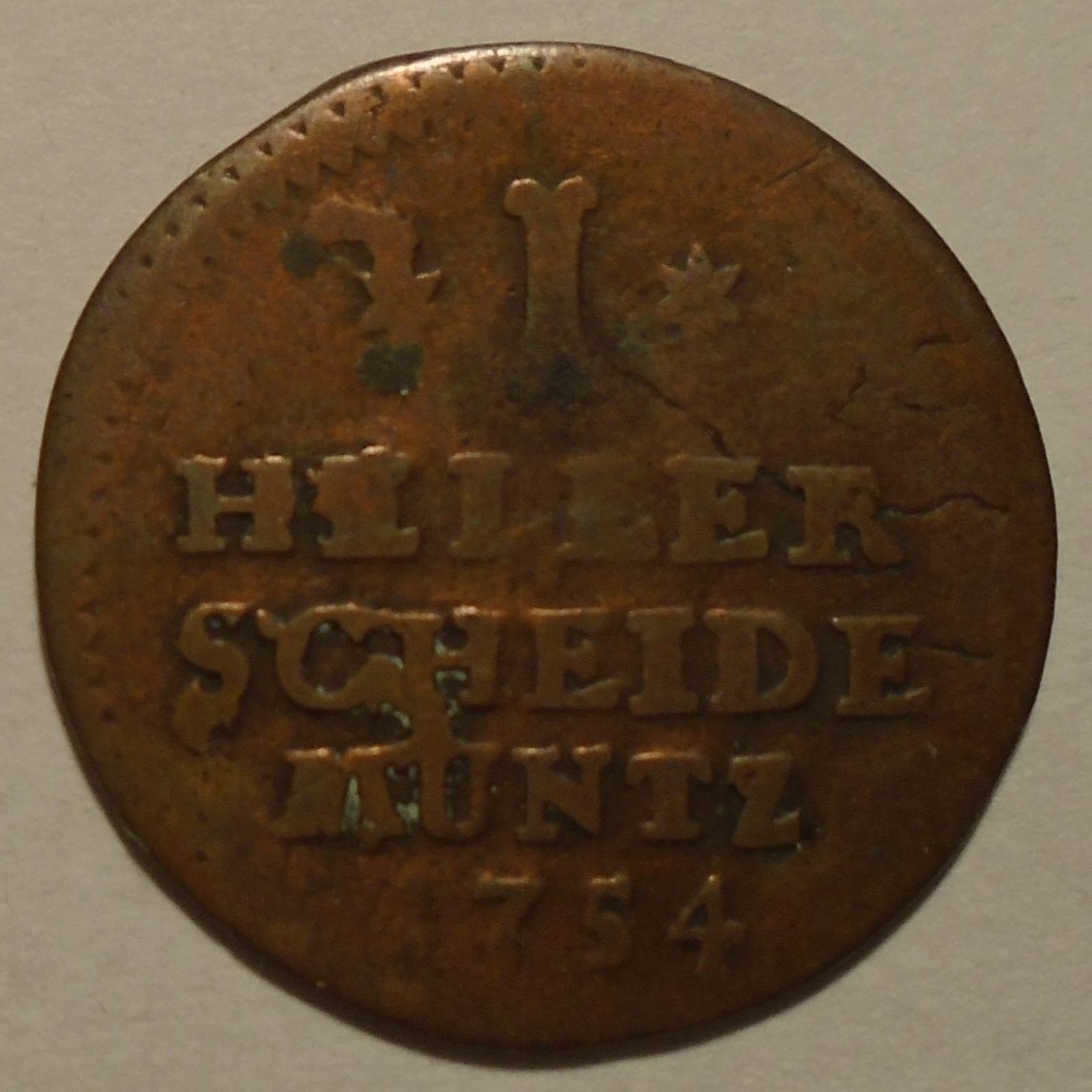 Hessen 1 Heller 1754