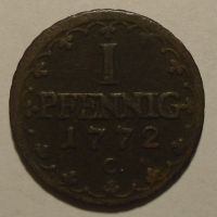 Sasko 1 Pfenik 1772