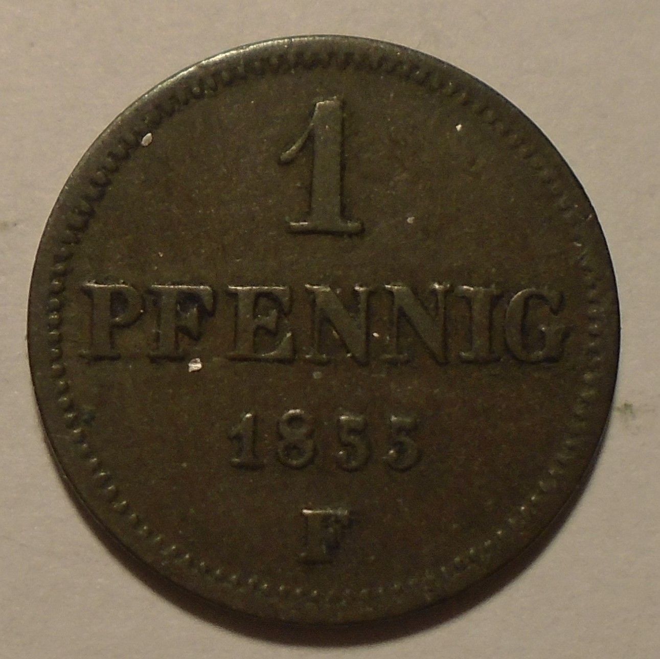 Sasko 1 Pfenik 1853
