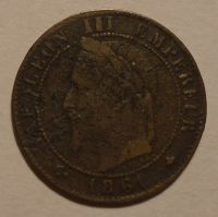 Francie 1 Cent 1861