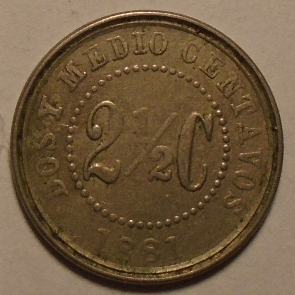 Kolumbie 2 1/2 Cent 1881
