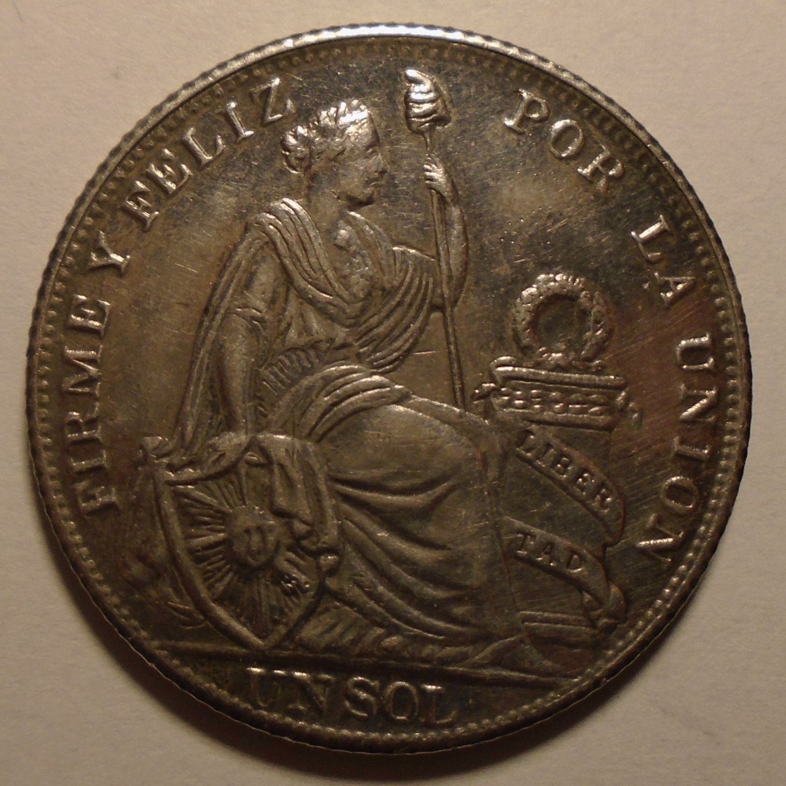 Peru 1 Sol 1894 dobové falzum