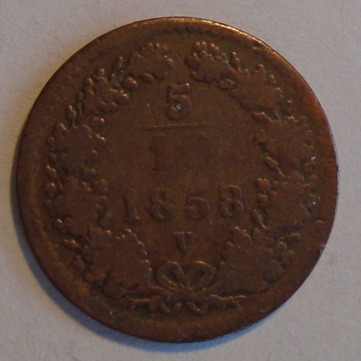 Rakousko 5/10 Krejcar 1858