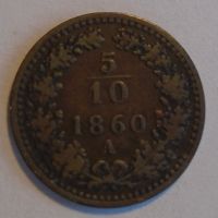 Rakousko 5/10 Krejcar 1860