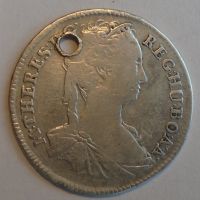 Uhry 15 Krejcar dírka Marie Terezie 1743