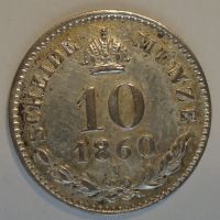 Rakousko 10 Krejcar 1860