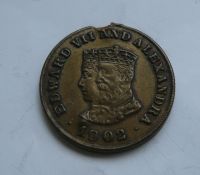Eduard 1902, korunovační žeton, měl ouško, Velká Británie