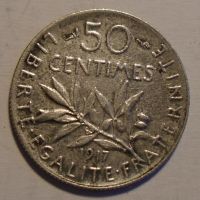 Francie 50 Centimes 1917