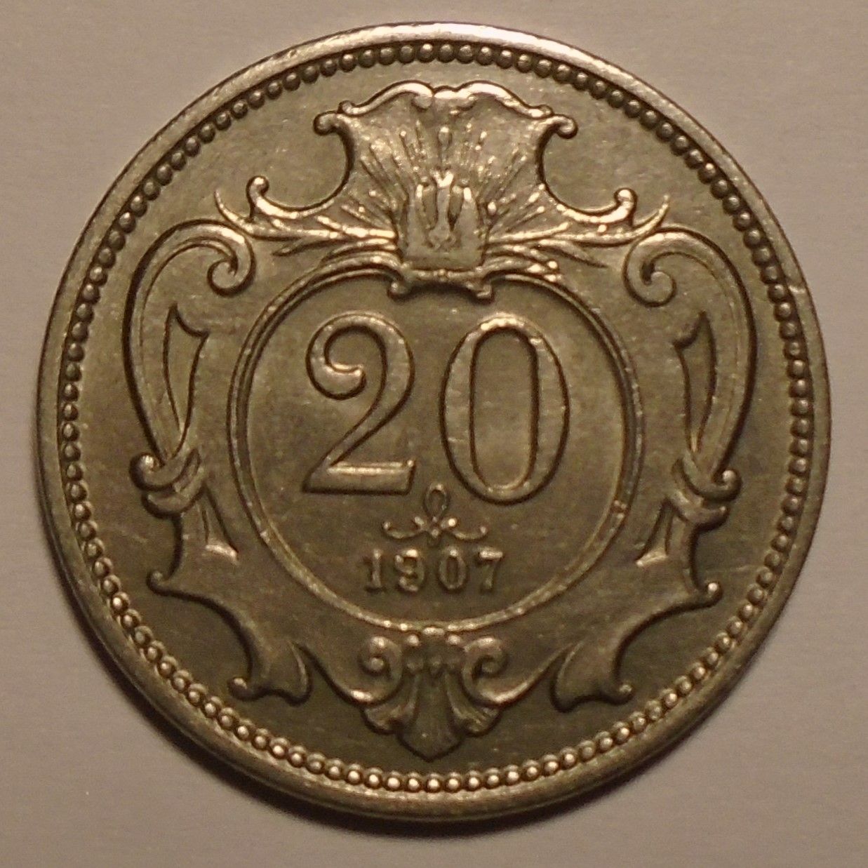 Rakousko 20 Haléř 1907 pěkný