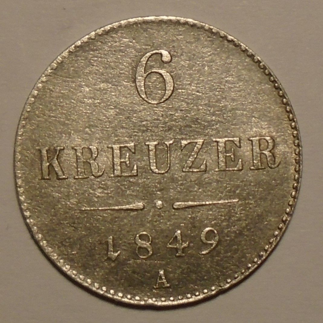 Rakousko 6 Krejcar 1849 A pěkný