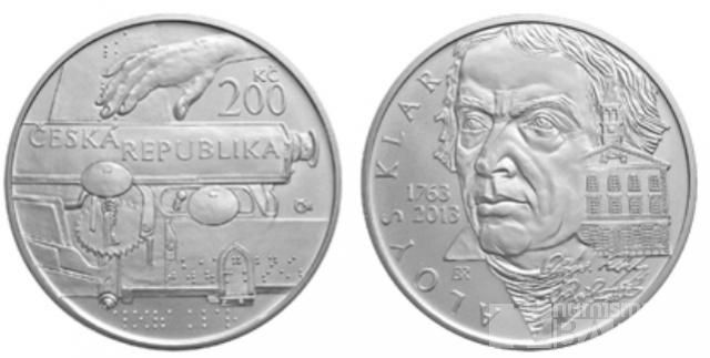 200 Kč(2013-Aloys Klar), stav PROOF, etue a certifikát