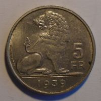 Belgie 5 Frank 1939
