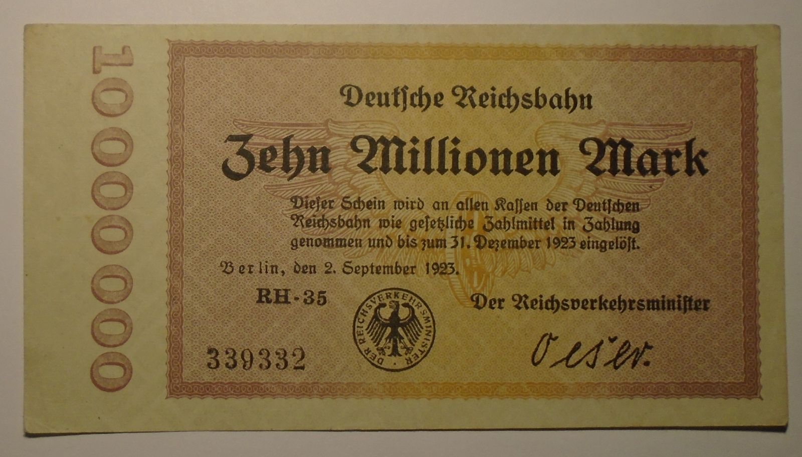 Německo 10 mil. Marek 1923