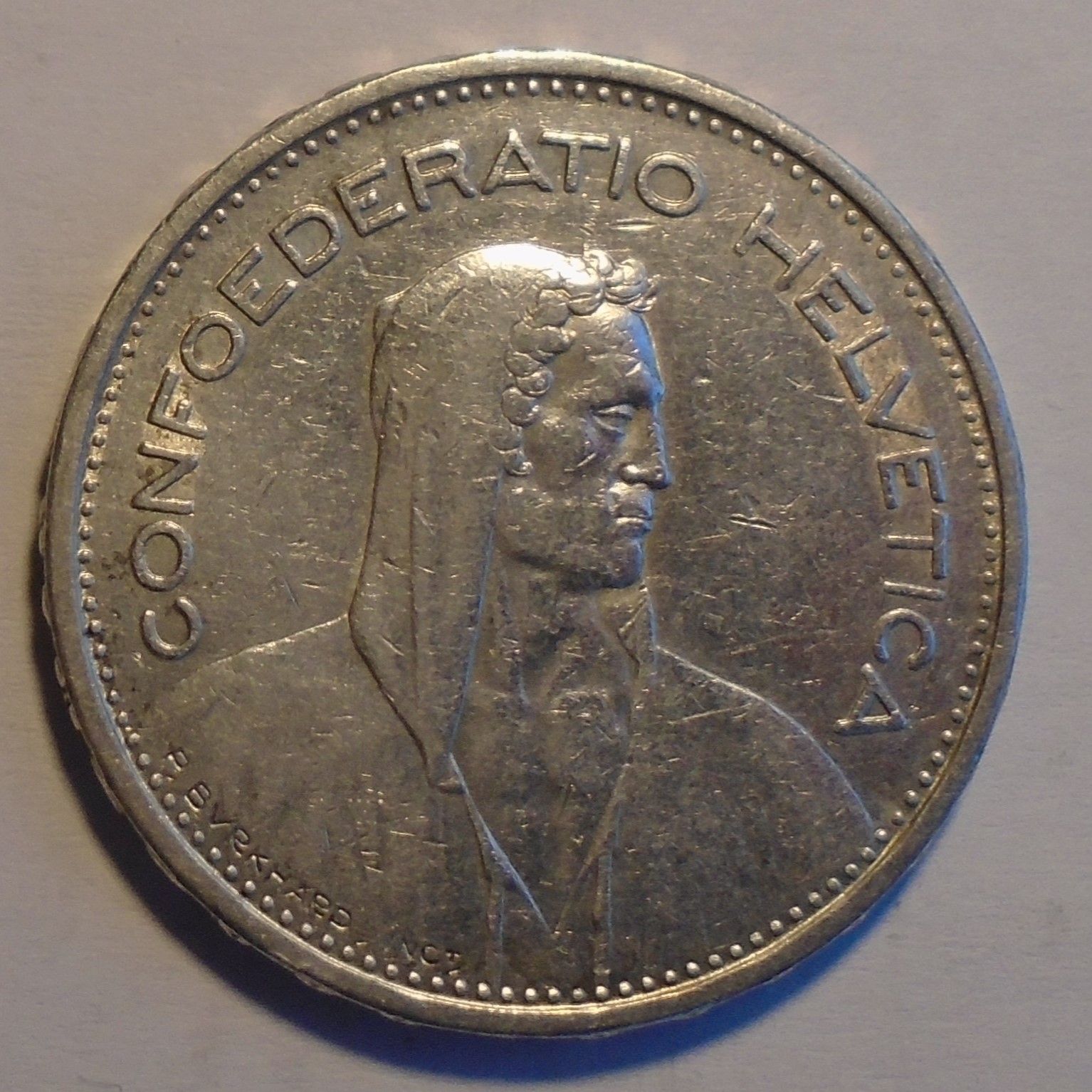 Švýcarsko 5 Frank 1933 B