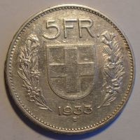 Švýcarsko 5 Frank 1933 B