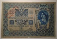 Rakousko 1000 Korun 1902/1920 razítko AUSGEGEBEN 1494